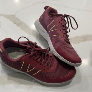 Vionic Burgundy Athletic Shoes with Gold Accents